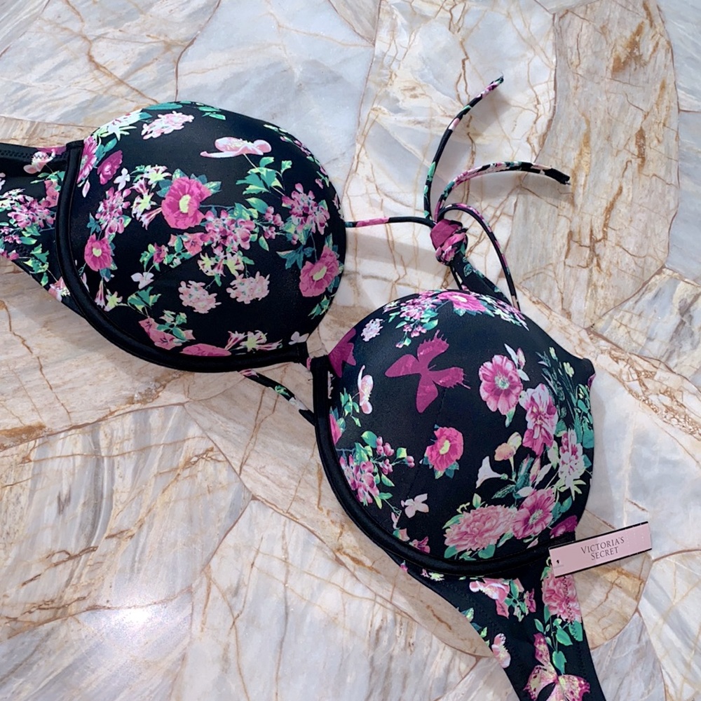 2 Pc Set VICTORIA SECRET Bombshell Super  Push-Up Swim Top 36C Botton Large - Picture 9 of 15